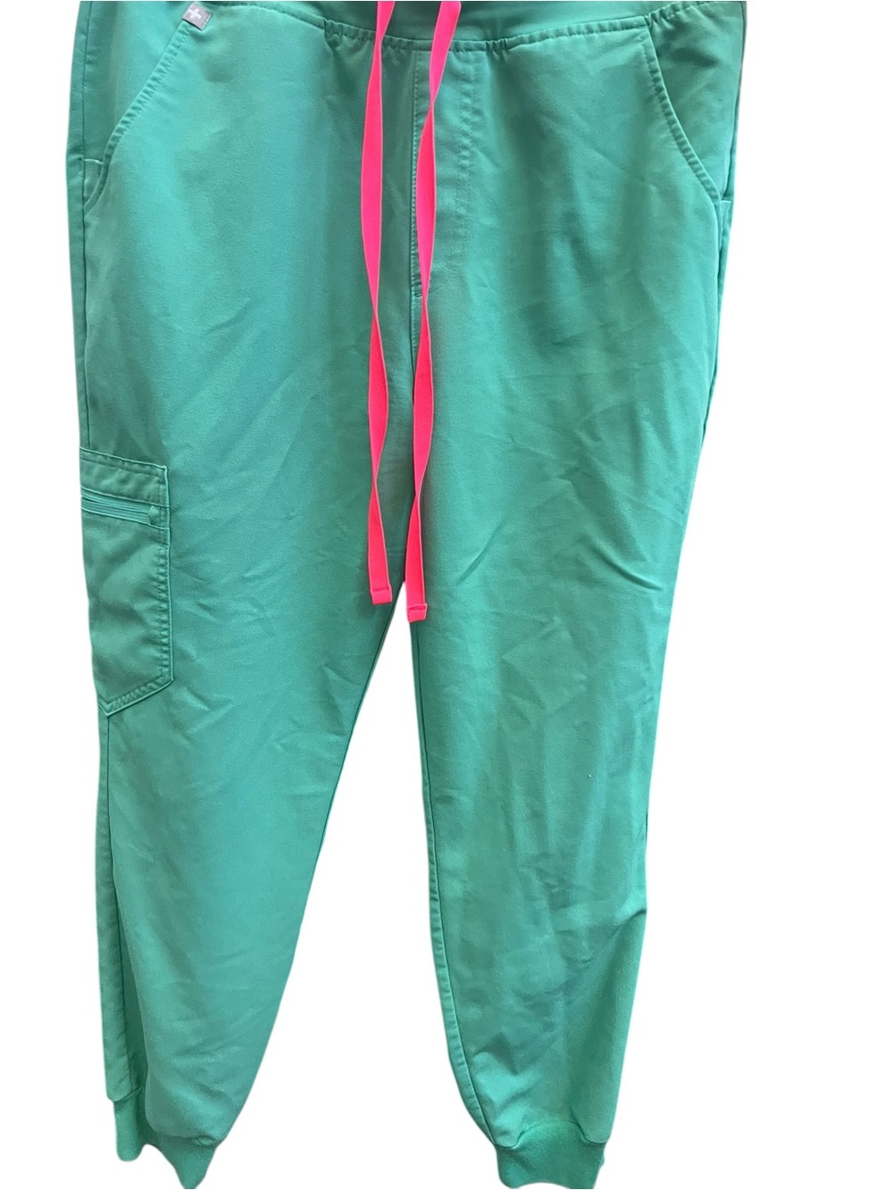 Figs Scrub Jogger Pants with Pink Drawstring